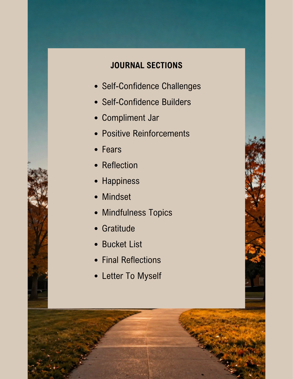 Self-Confidence Journal (College cover edition)