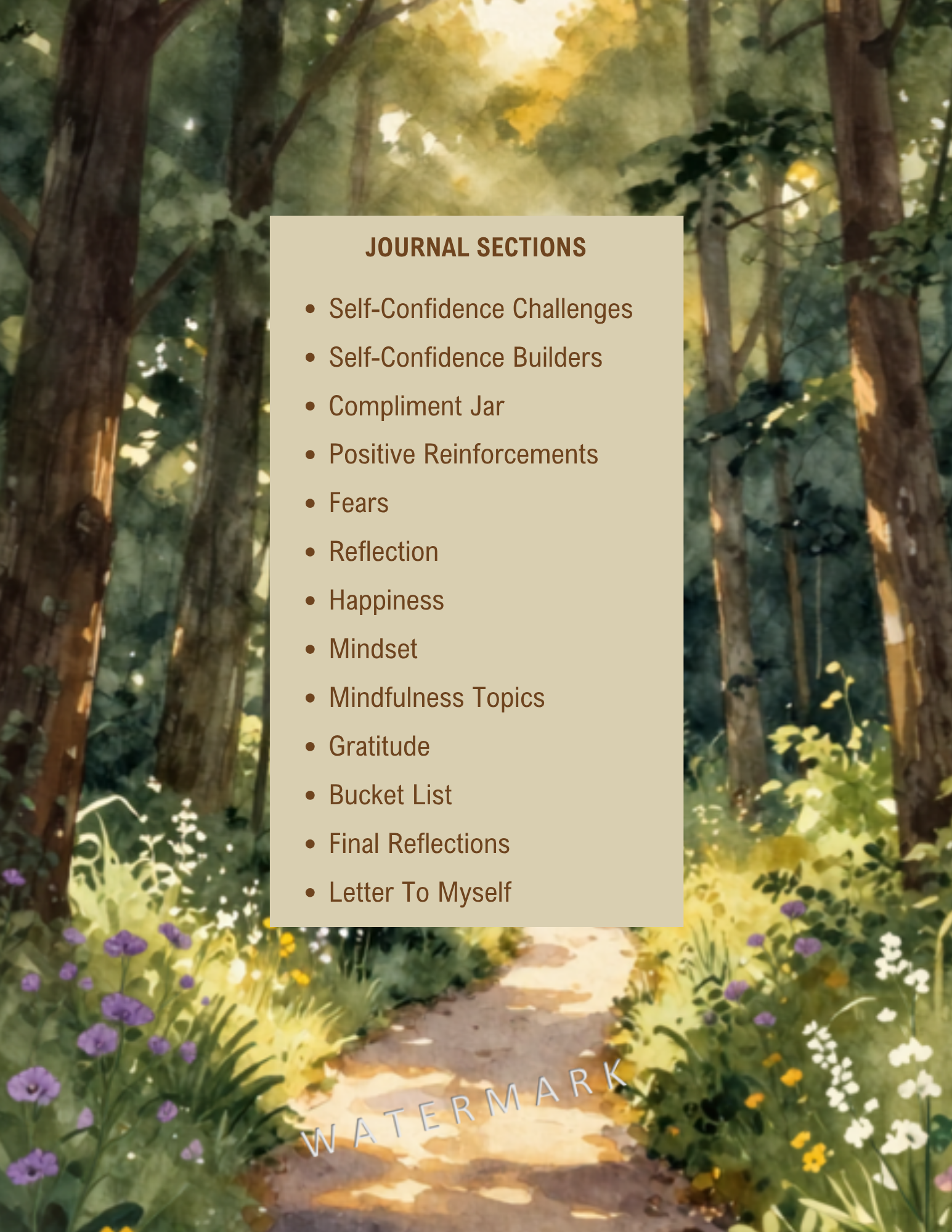 Self-Confidence Journal (Forest cover edition)