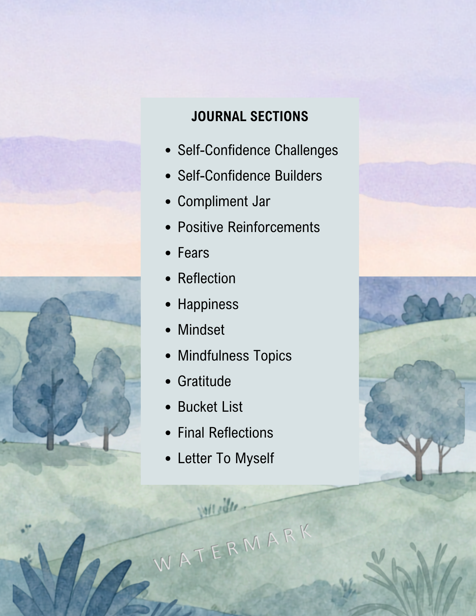 Self-Confidence Journal (Watercolor cover edition)